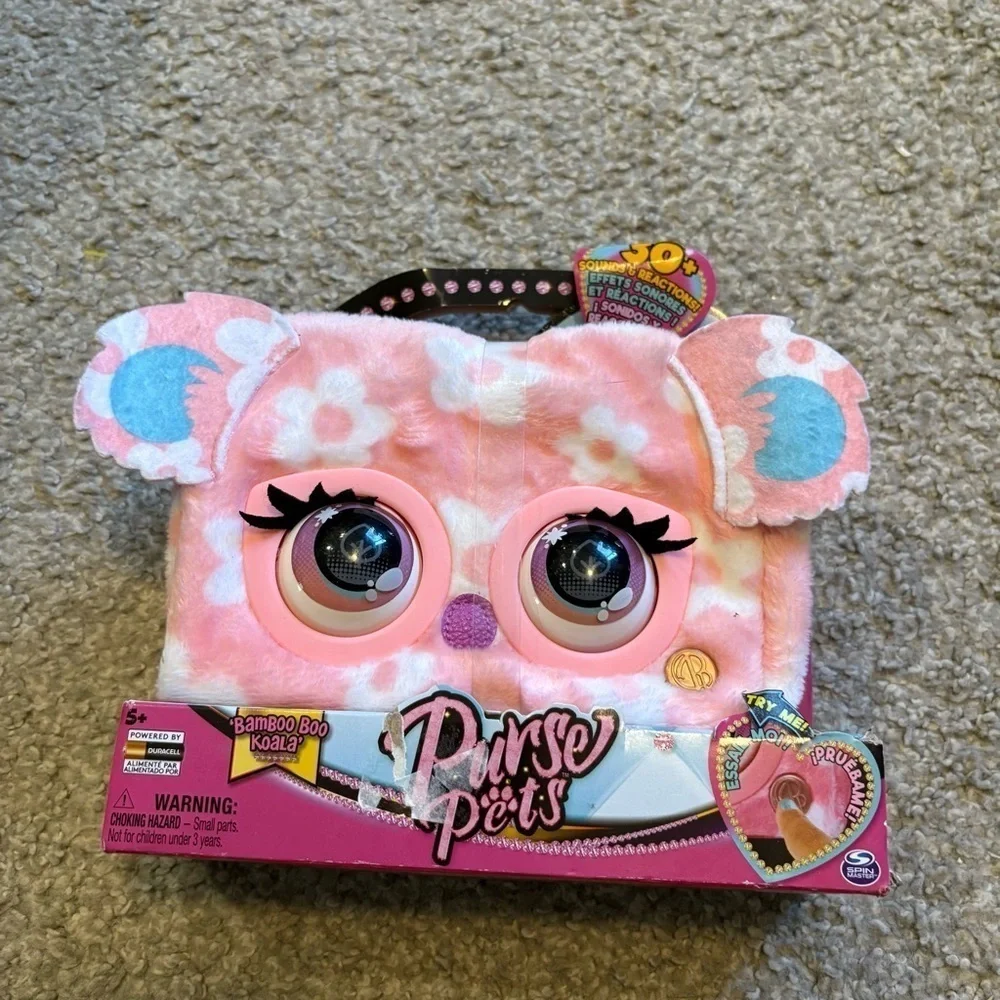 Purse Pets Bamboo Boo Koala Pink Purse Bag Kids Talking Moving Eyes NEW
